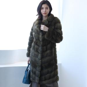 ［受注生産］ ロシアンセーブル ロングコート ファー セーブル 天然 レディース 高級 毛皮 ロング丈 秋 冬 40代 50代 女性 SOBOL 大人 着丈100cm (101000r)