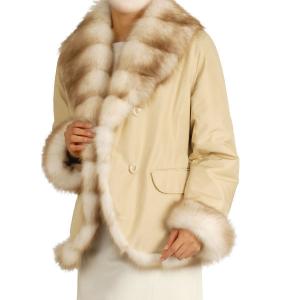 sankyo shokai ミンク コート シルバーフォックス トリミング