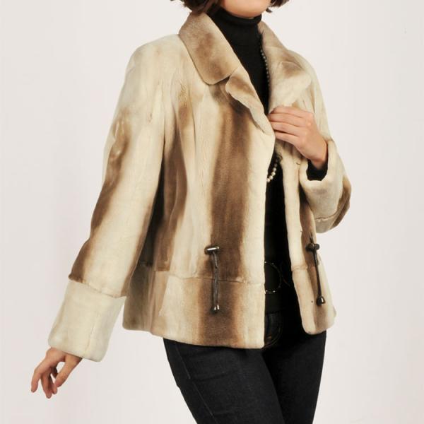 ［割引クーポン対象］ファー/毛皮ジャケットプラクトミンクテーラーカラージャケットファーコート