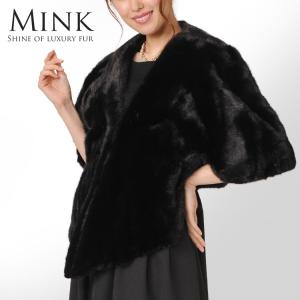 ラム毛皮ショール ラム毛皮100%ショール(黒)イタリー