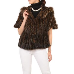 sankyo shokai ミンク コート シルバーフォックス トリミング