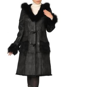 MINK FUR CORT　ミンク　コート　毛皮　セミロング　黒　ブラック 楽天市場】ミンク ボトルネックカラー コート ブラック