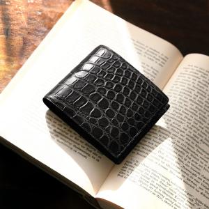 サイフ 二つ折り財布 Gシャイニングクロコ ENUINE CROCODILE CR-27