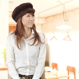 sankyo shokai（三京商会） ミンク ファー ボンボン付き 帽子
