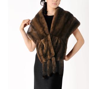 sankyo shokai（三京商会） ブラックミンク 編み込み ストール