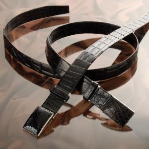 sankyo shokai（三京商会） 日本製 クロコダイル 本無双 ベルト メンズ