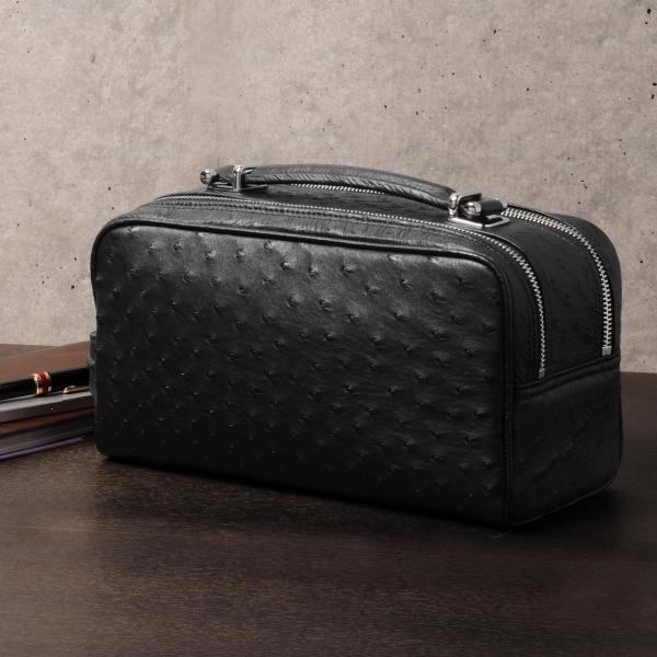 オーストリッチ セカンドバッグ ダブルファスナー メンズ marelli