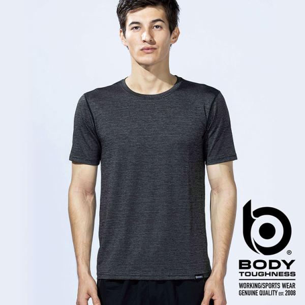 BODY TOUGHNESS クルーネックシャツ メンズ ショートスリーブ デュアルブロック 冷感速...