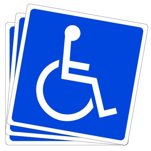 国際シンボルマーク　車イス 高耐候性ステッカー (100×100) 3枚組