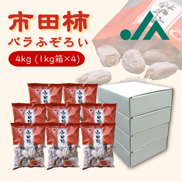 干し柿 市田柿 訳あり バラふぞろい 4kg (１kg箱×4箱 ) Y414