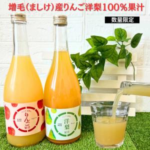 数量限定　送料無料　北海道産　りんごジュース 洋梨ジュース　リンゴ果汁100％　洋梨果汁100%　日本最北端の果樹園　720ml　2本セット