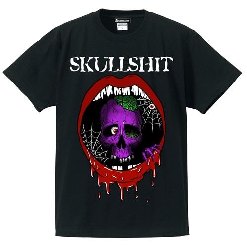 SKULLSHIT スカルシット「Skull Mouth T-sh」半袖Ｔシャツ 黒白 ブラックホワ...