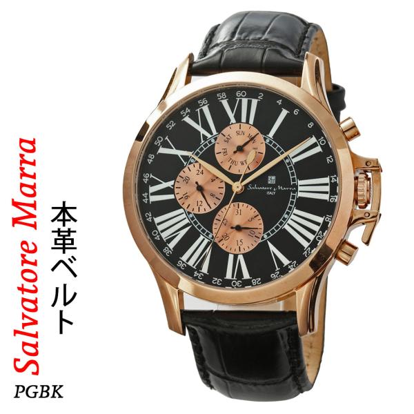 メンズ腕時計 Salvatore Marra サルバトーレマーラ　レザーベルト アナログ カレンダー...