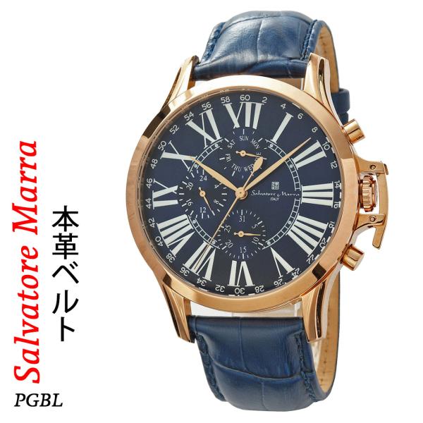 メンズ腕時計 Salvatore Marra サルバトーレマーラ　レザーベルト アナログ カレンダー...