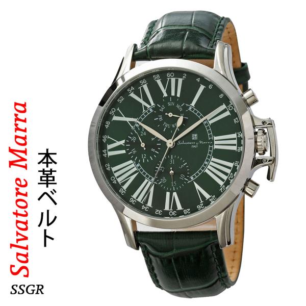 メンズ腕時計 Salvatore Marra サルバトーレマーラ　レザーベルト アナログ カレンダー...