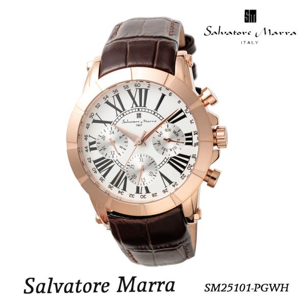 メンズ 腕時計 Salvatore Marra サルバトーレマーラ マ  多軸クォーツ　革ベルト S...