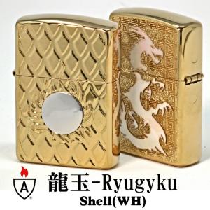 父の日：zippo(ジッポーライター)ZIPPO アーマー 162TC-龍玉 シェルホワイト　干支　送料無料 （ネコポス対応）｜jackal