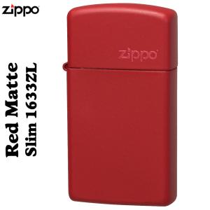 ZIPPO ジッポーライター  レッドマットジッポ スリム #1633ZL(zippo ジッポー ジッポ スリム ライター) 送料無料（ネコポス対応）｜jackal
