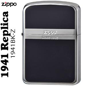 zippo(ジッポーライター)1941年復刻レプリカ 銀メッキ+ブラック 送料無料 (ネコポス対応)