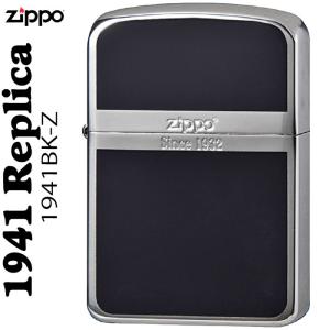 父の日：zippo(ジッポーライター)1941年復刻レプリカ　銀メッキ+ブラック  送料無料　（ネコポス対応）｜jackal