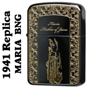 ZIPPO（ジッポーライター）1941レプリカ 聖母 マリア BNG ブラックニッケル/ゴールド（ネコポス対応）｜jackal