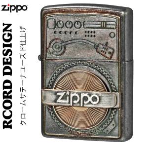 父の日：zippo(ジッポーライター) ユーズドフィニッシュレコードデザイン  クロームサテーナ　ユーズド仕上げ　メタルプレート貼り  送料無料（ネコポス対応）｜jackal