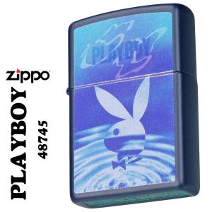 父の日：zippo(ジッポーライター)PLAYBOY プレイボーイ　ネイビーマット　2023秋冬モデル 48745 ラビットヘッド　ブルー　紺　うさぎ　ブランド（ネコポス対応）｜jackal