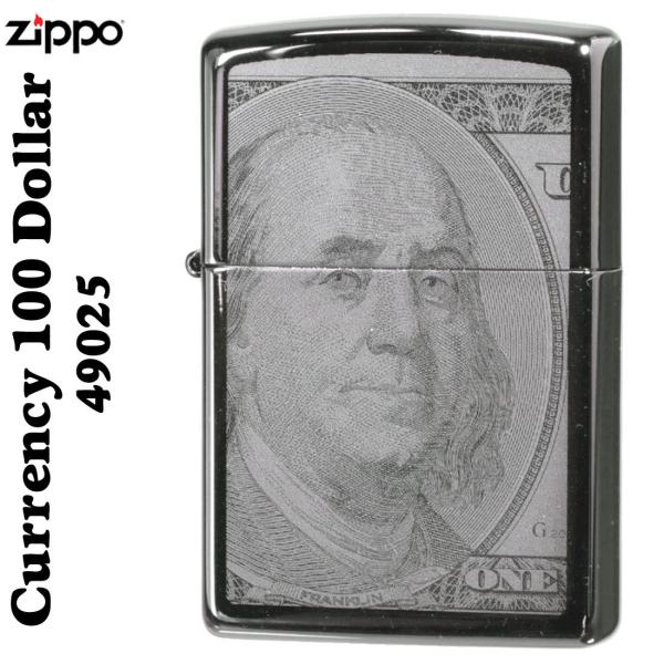 (メーカー無くなり次第終了予定) zippo(ジッポーライター) 100ドル札  （両面）レザー彫刻...