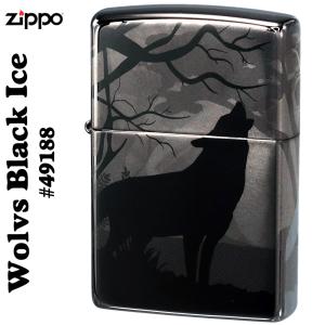ZIPPO(ジッポーライター) Wolves（オオカミ） 360°（4面）レザー彫刻