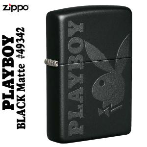 父の日：zippo(ジッポーライター)PLAYBOY49342ブラックマット（ネコポスで送料無料）｜jackal