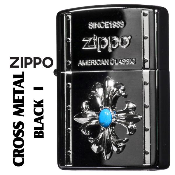 zippo ジッポーライター クロスメタル BLACK I ガンメタル 人気のシリーズ ターコイズ ...