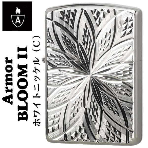 zippo アーマー ジッポ ライター ジッポーライター アーマー両面ダイヤカット BLOOM ホワ...