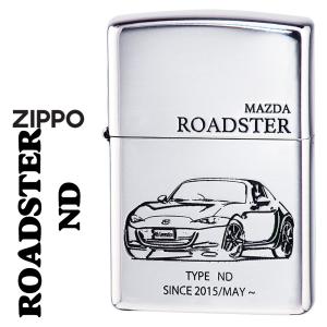 zippo(ジッポー)MAZDAシリーズ マツダ　ROADSTER ND　ロードスター　銀イブシ　MAZDA公認　ROADSTER-ND  スポーツカー　車好き  送料無料  （ネコポス対応）｜jackal