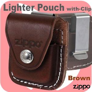 ZIPPO ジッポー純正革ケース クリップタイプ茶