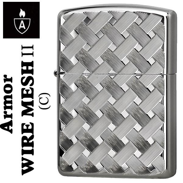 zippo ジッポーライター アーマー両面ダイヤカット WIRE MESH II C ホワイトニッケ...