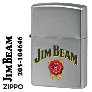 zippo(ジッポーライター) Jim Beam Logo ジムビーム　ロゴ　2023モデル サテンクローム Z205-104646  おしゃれ カッコイイ ギフト 送料無料（ネコポス対応）｜jackal