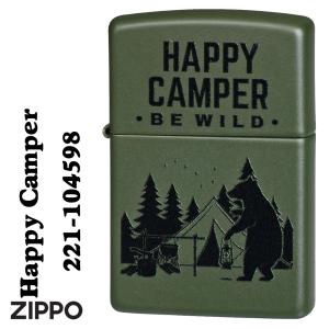 zippo(ジッポー)Happy Camper ハッピーキャンパー グリーンマット 2023モデル Z221-104598 キャンプ おしゃれ ギフト 送料無料 （ネコポス対応）｜jackal