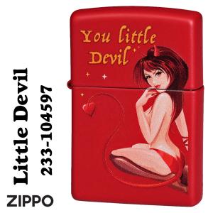 父の日：zippo(ジッポー) Little Devil Red  レッドマット 赤　2023モデル Z233-104597  送料無料 （ネコポス対応）｜jackal