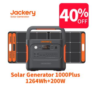 【4/27~4/29限定 33％OFFクーポン+5%ポイント】Jackery Solar Generator 1000 Plus 1264Wh ポータブル電源 ソーラーパネル100W 2枚 セット