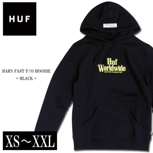 【大セール＆送料無料!!】HUF ハフ BARN FAST P/O HOODIE BLACK ハフ ...