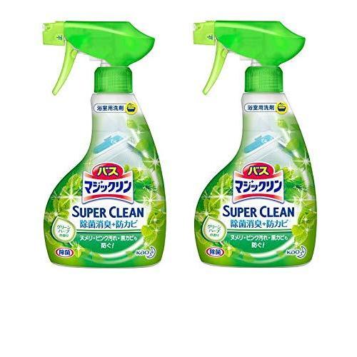 【まとめ買い】 バスマジックリン 泡立ちスプレー SUPERCLEAN グリーンハーブの香り 本体 ...