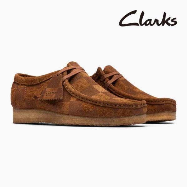 クラークス ワラビー メンズ スエード コーラチェック CLARKS WALLABEE 261736...