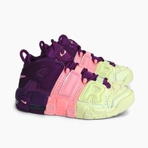 NIKE ナイキ エア モア アップテンポ AIR MORE UPTEMPO GS [AV8237-800 CITRON TINT/PINK TINT] レディース スニーカー シトロン ピンク グレープ パープル｜jackpot-store