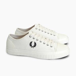 FRED PERRY HUGHES LOW CVS B8108 760[フレッドペリー ヒューズ ロー キヤンバス][メンズ/スニーカー/カジュアル/ロゴ/オフホワイト/2021春夏]｜jackpot-store