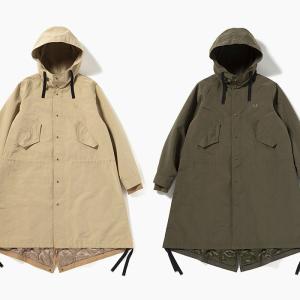 フレッドペリー モッズコート ベージュ カーキ レディース 2020FW 新作 FREDPERRY フィッシュテイルパーカー LADIES MIX PANEL FISHTAIL PARKA [F6325 34 64]｜jackpot-store