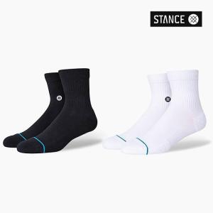 STANCE SOCKS ICON QUARTER A356A21IQT[スタンス アイコン クォーター 靴下][スタンス/ソックス/メンズ/レディース/黒白/クォーター丈/スニーカーソックス]｜jackpot-store