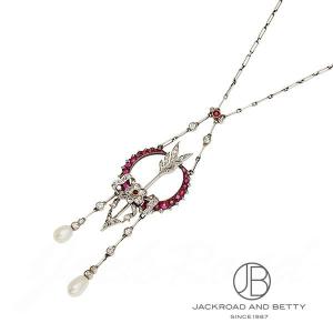 正規店仕入れの Brand No ノーブランド ノーブランド ルビー ブランドジュエリー ジュエリー アンティーク ネグリジェネックレス 19年頃 プラチナ パール ダイヤモンド レディースアクセサリー Swroellinghausen De