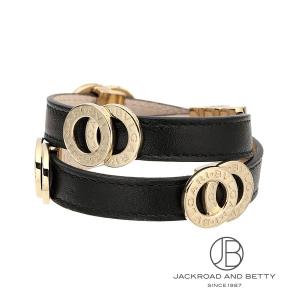 BVLGARI（ブルガリ） ダブルコイルド ブレスレット レザー ブラック