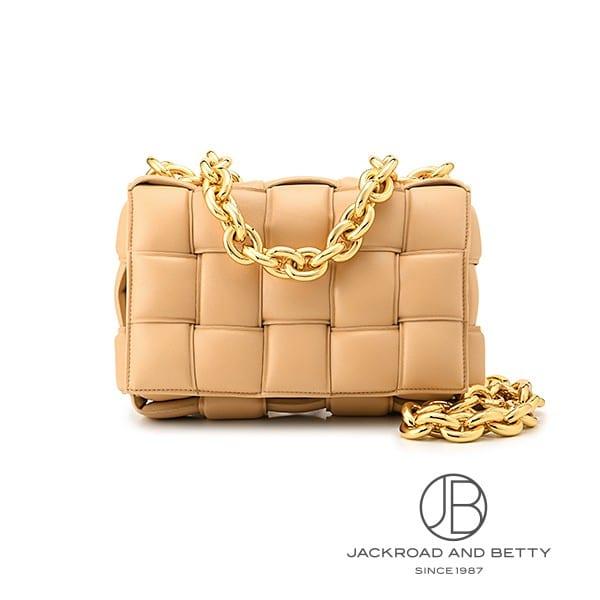 ボッテガ・ヴェネタ BOTTEGA VENETA チェーン カセット ショルダーバッグ アーモンド ...