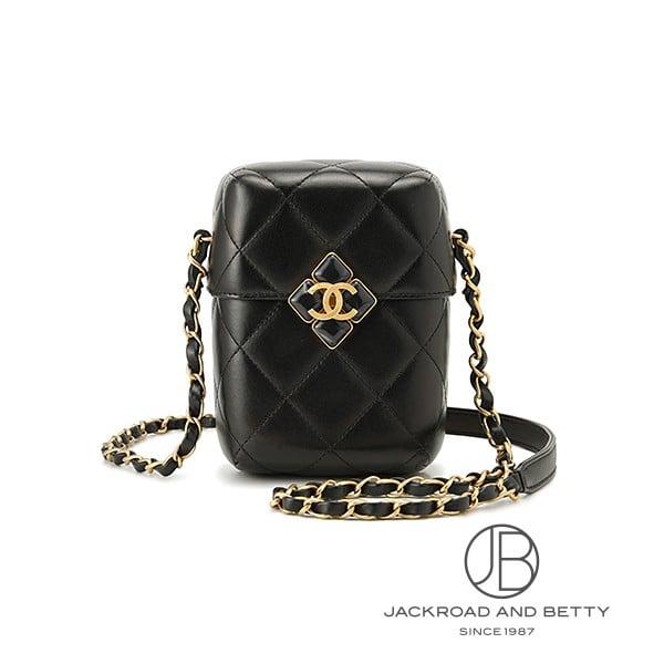 シャネル CHANEL マトラッセ チェーンショルダー ボックス バッグ ブラック AS2635 中...